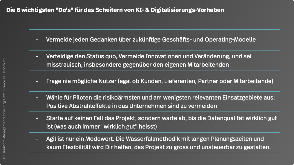 6 wichtige Faktoren für den Misserfolg von Projekten